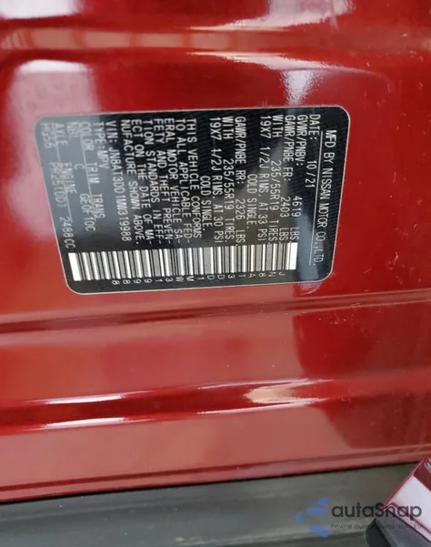 2021 Nissan Rogue Platinum from USA, damaged, VIN JN8AT3DD1MW319988